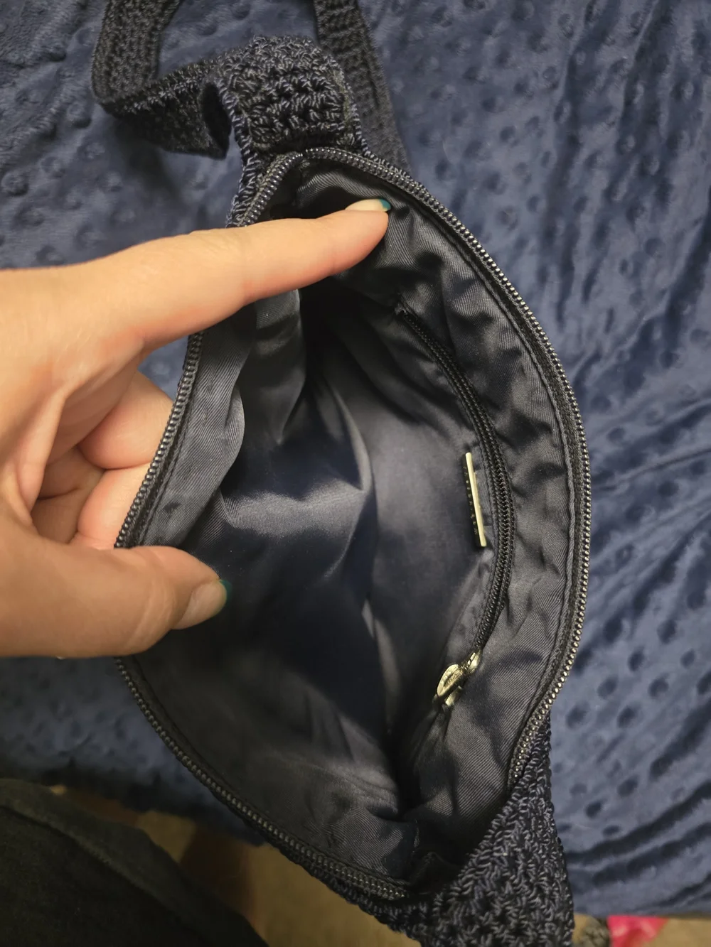 The Sak Dark Blue Woven Crossbody Bag